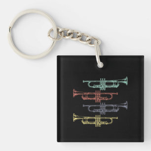 Trumpet Vintage Key Ring