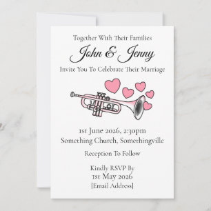 Trumpet Wedding Invitation Brass Musicians