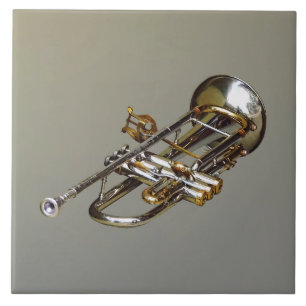 Trumpet With Lyre Tile