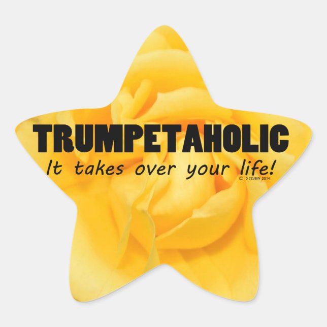 Trumpetaholic Life Star Sticker (Front)