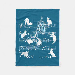 Trumpeter Cats For Cat Loving Trumpet Player  Fleece Blanket