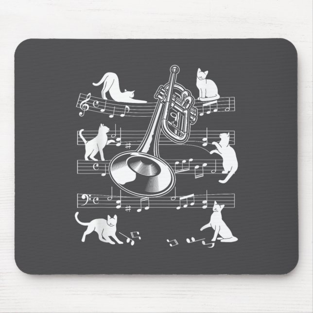 Trumpeter Cats For Cat Loving Trumpet Player  Mouse Mat (Front)