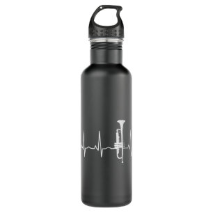 Trumpeter Heartbeat Trumpet Player Music Jazz  710 Ml Water Bottle