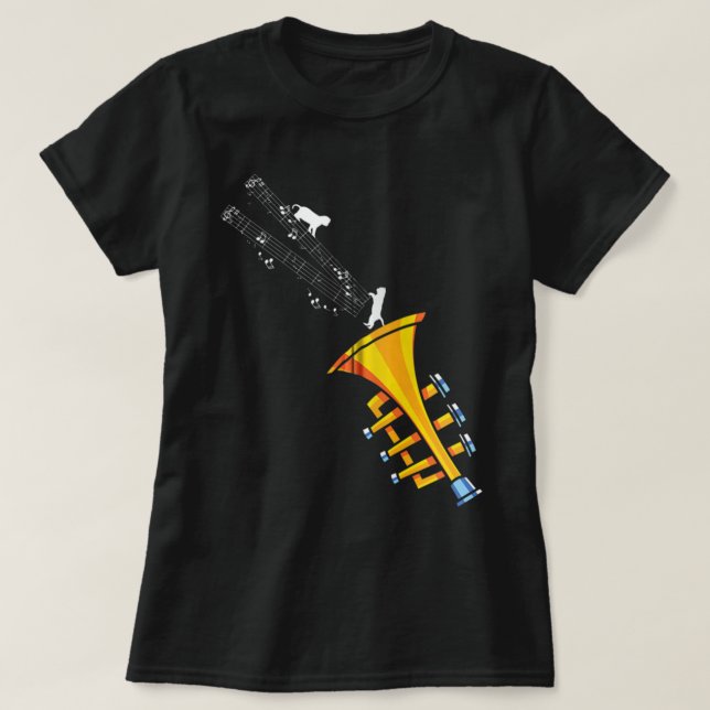 Trumpeter Jazz Musician Cat Pet Parent Gift Idea T T-Shirt (Design Front)