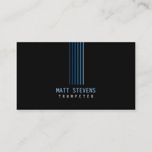 Trumpeter Musician Business Card Blue Beams