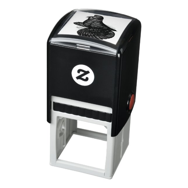 Trumpeter Pigeon Black Self-inking Stamp (Product)