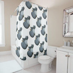 Trumpeter Pigeon Blue Barless Shower Curtain