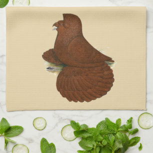Trumpeter Pigeon Red Tea Towel