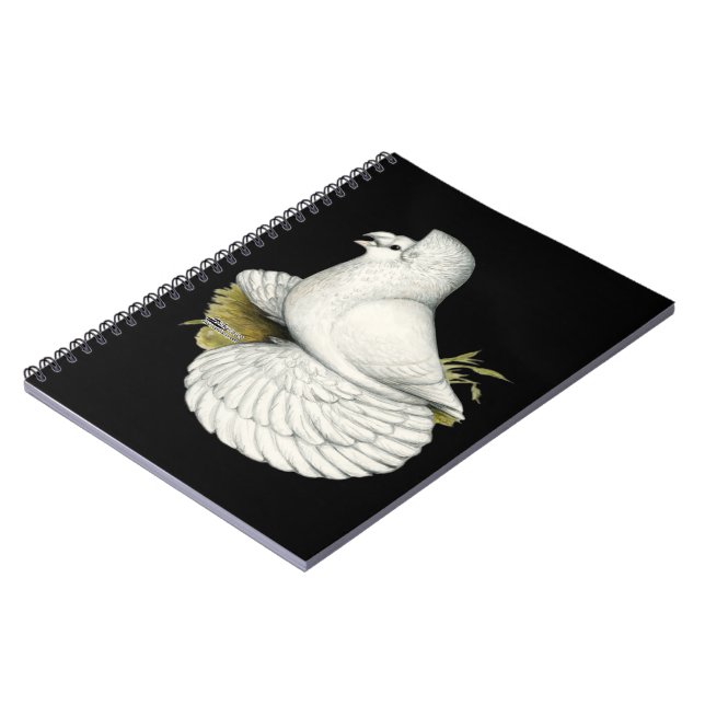 Trumpeter Pigeon White Notebook (Left Side)