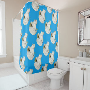 Trumpeter Pigeon White Shower Curtain