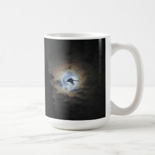 Trumpeter Swan and Full Moon Wildlife Photo Coffee Mug