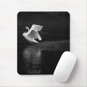 Trumpeter Swan b/w Mouse Mat
