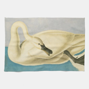 Trumpeter Swan by John James Audubon, Vintage Bird Tea Towel