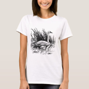Trumpeter Swans Illustration (line art) T-Shirt
