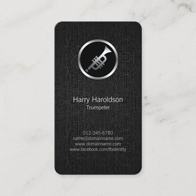 Trumpeter Trumpet Icon Grunge BusinessCard Business Card (Front)