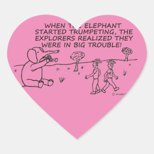 Trumpeting Elephant Heart Sticker