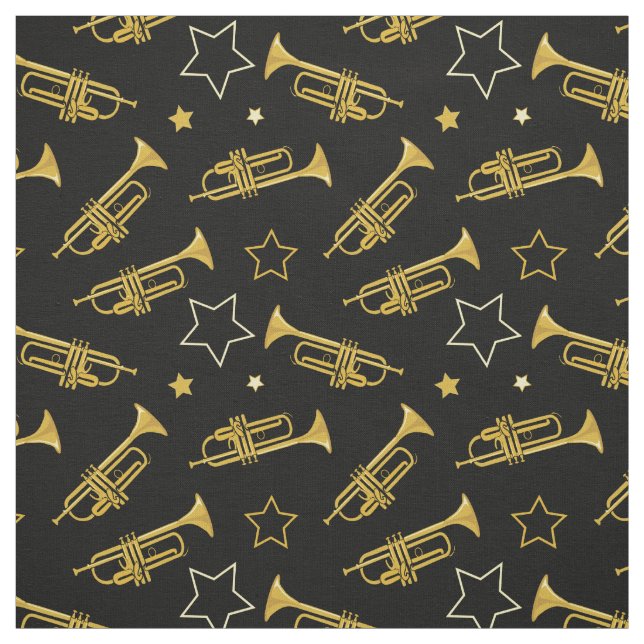 Trumpets and Stars Pattern Fabric (Swatch)