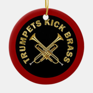 Trumpets Kick Brass Ceramic Tree Decoration