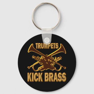 TRUMPETS KICK BRASS KEY RING