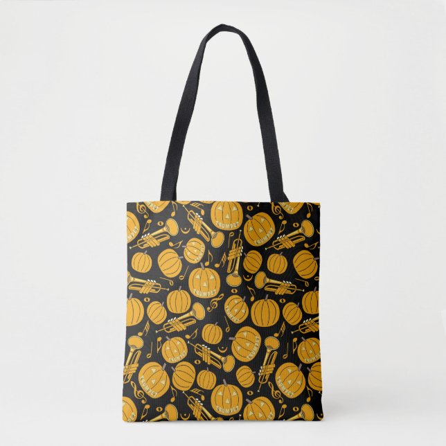 Trumpets Music Note Pumpkins Tote Bag (Front)