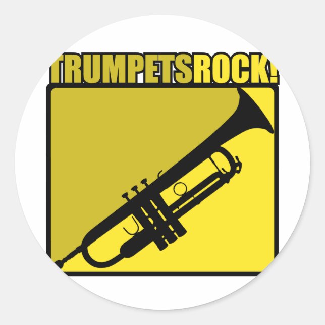 Trumpets Rock! Classic Round Sticker (Front)