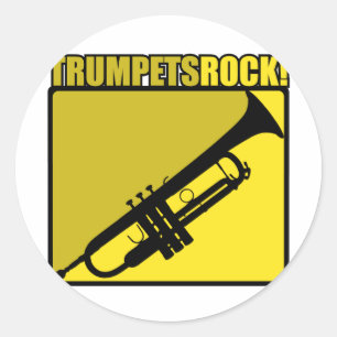 Trumpets Rock! Classic Round Sticker