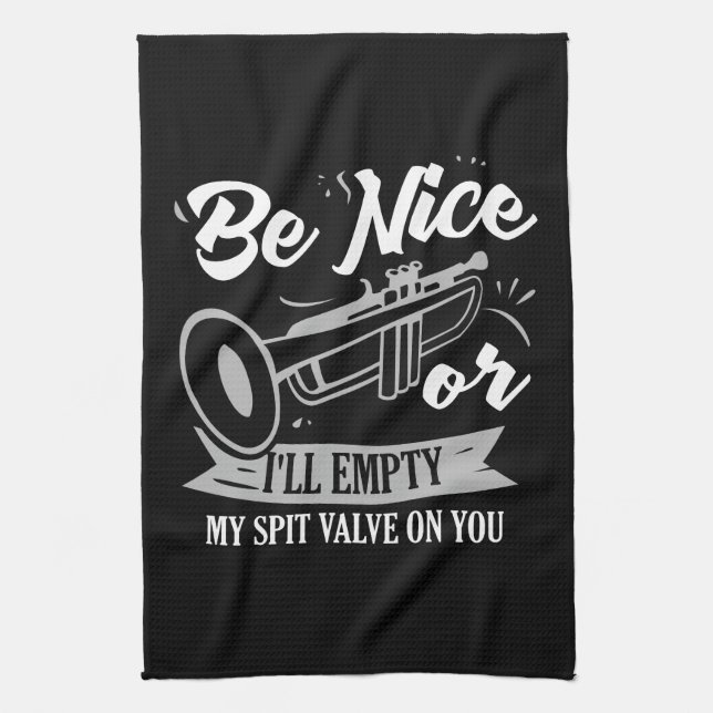 Trumpets - Spit Valve Tea Towel (Vertical)