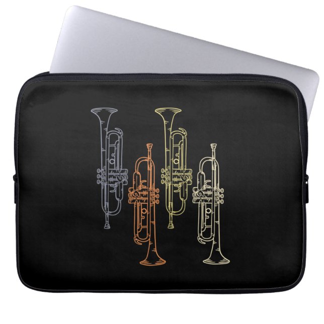 Trumpets Vintage Laptop Sleeve (Front)