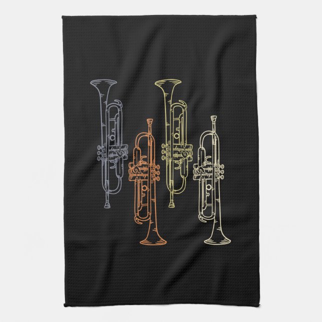 Trumpets Vintage Tea Towel (Vertical)