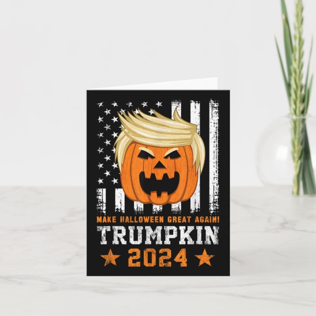 Trumpkin 2024 Usa Make Halloween Great Again Funny Card (Front)