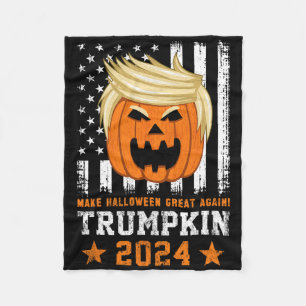 Trumpkin 2024 Usa Make Halloween Great Again Funny Fleece Blanket