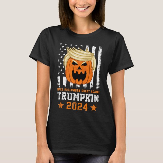 Trumpkin 2024 Usa Make Halloween Great Again Funny T-Shirt (Front)