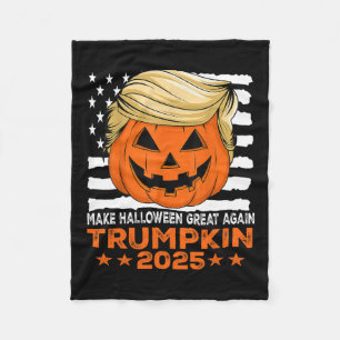 Trumpkin 2025 Usa Make Halloween Great Again Funny Fleece Blanket