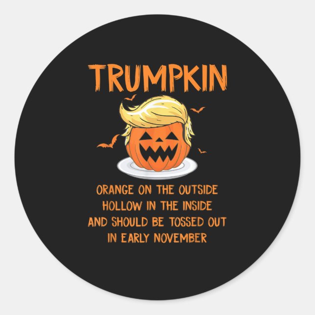 Trumpkin  Anti- Halloween Gifts Classic Round Sticker (Front)