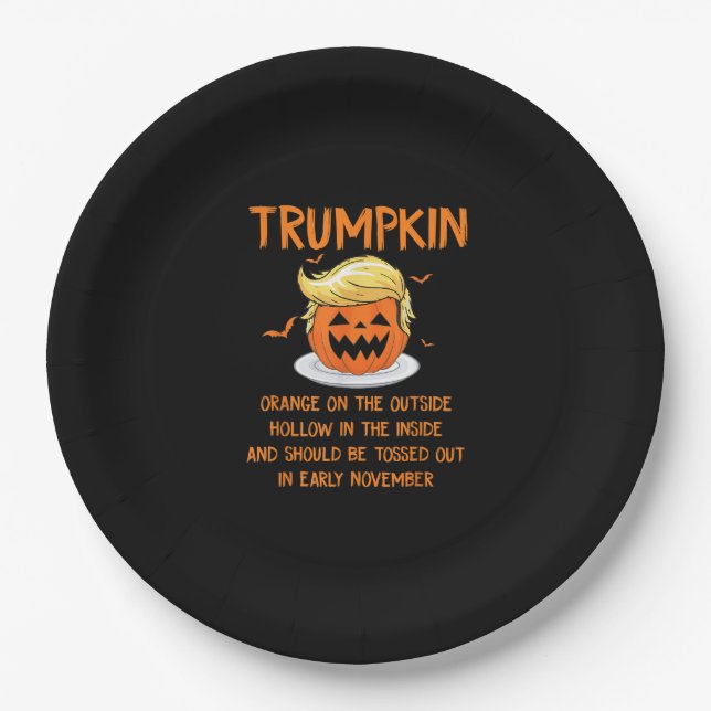 Trumpkin  Anti- Halloween Gifts Paper Plate (Front)
