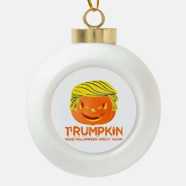 Trumpkin – Are You Scared? Classic Ceramic Ball Christmas Ornament (Front)