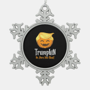 Trumpkin Boo Sheet Funny Halloween Snowflake Pewter Christmas Ornament