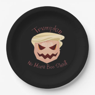 Trumpkin Boo Sheet Halloween Funny Classic Paper Plate
