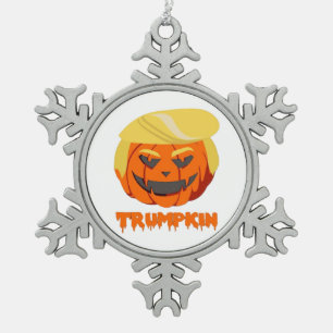 Trumpkin Classic – Basic Autumn Snowflake Pewter Christmas Ornament