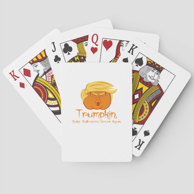 Trumpkin Classic & Funny Design For Halloween Playing Cards (Back)