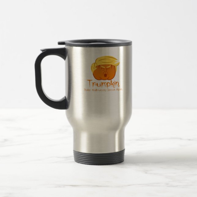 Trumpkin Classic & Funny Design For Halloween Travel Mug (Left)
