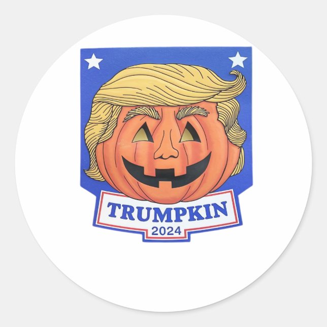Trumpkin Classic – Funny Halloween Quote Classic Round Sticker (Front)