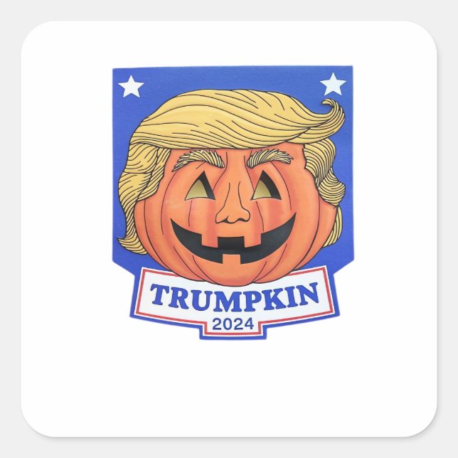 Trumpkin Classic – Funny Halloween Quote Square Sticker (Front)
