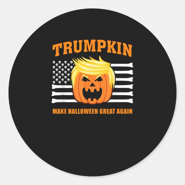 Trumpkin Classic Halloween - Make Halloween Great  Classic Round Sticker (Front)