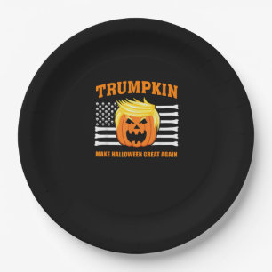 Trumpkin Classic Halloween - Make Halloween Great Paper Plate