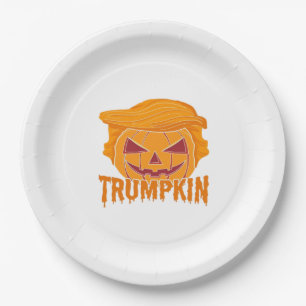 Trumpkin Classic – Pumpkin President Style Paper Plate