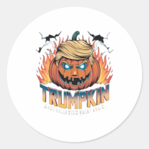 Trumpkin Classic – Spooky Pumpkin Design Classic Round Sticker