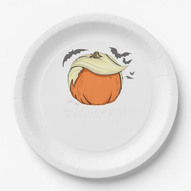 Trumpkin, Donald Halloween Paper Plate (Front)