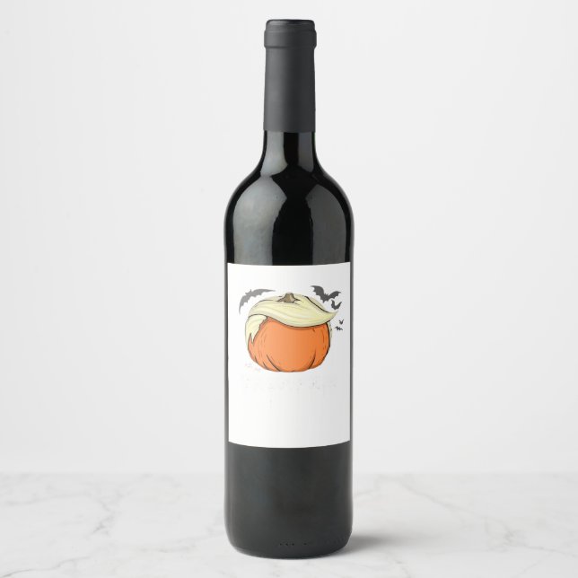 Trumpkin, Donald Halloween Wine Label (Front)