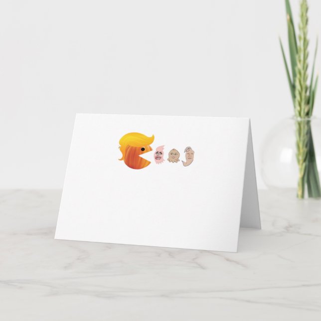 Trumpkin Eating Democrats Classic – Satirical Hall Card (Front)